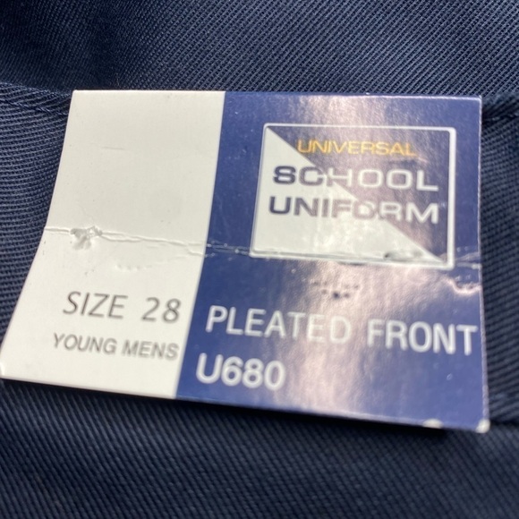 NWT UNIVERSAL SCHOOL UNIFORM NAVY BLUE YOUNG MAN’S PLEATED FRONT SHORTS SIZE 28 - Picture 4 of 6